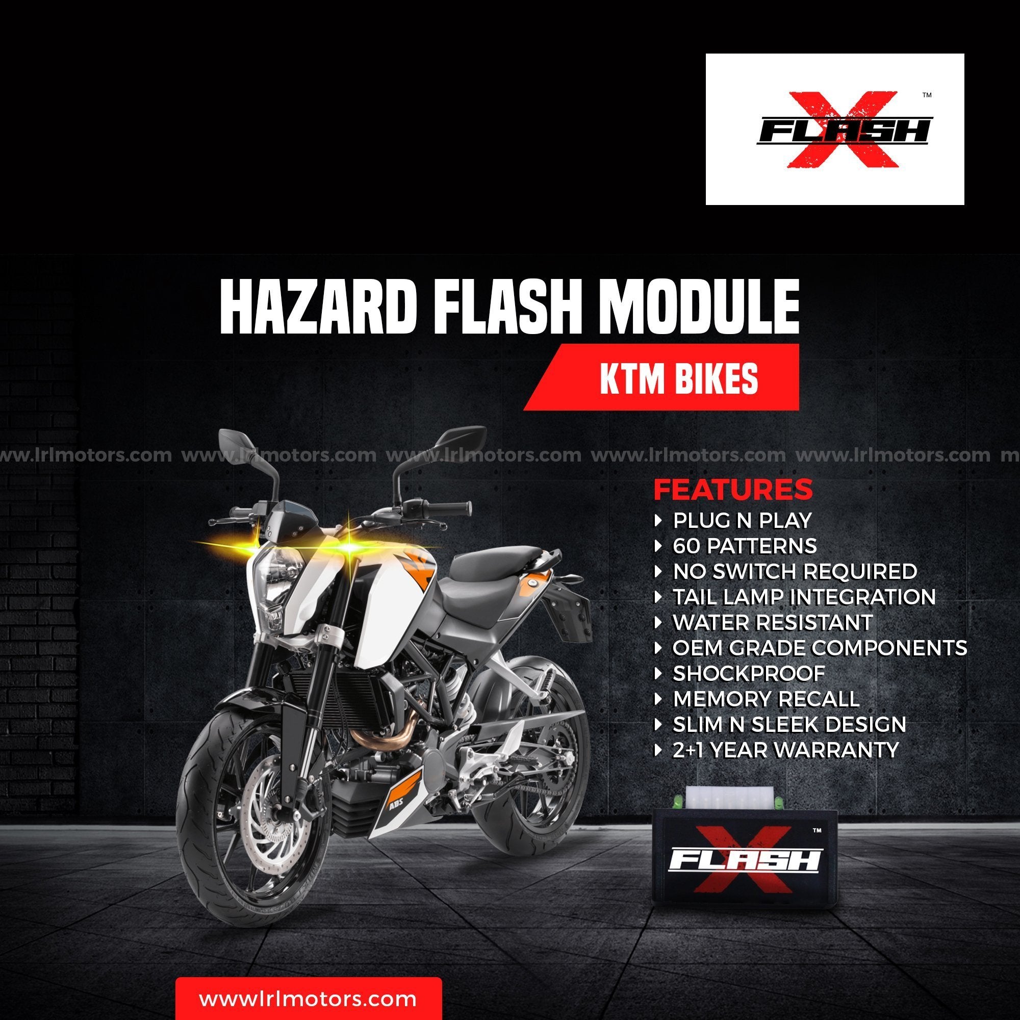KTM Duke 200 (2017-2020) Flash X Hazard Flash Module, Blinker,Flasher – LRL  Motors
