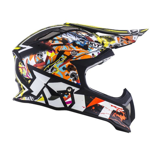 KYT Motocross helmet Strike Eagle New York fiber yellow fluo - LRL Motors