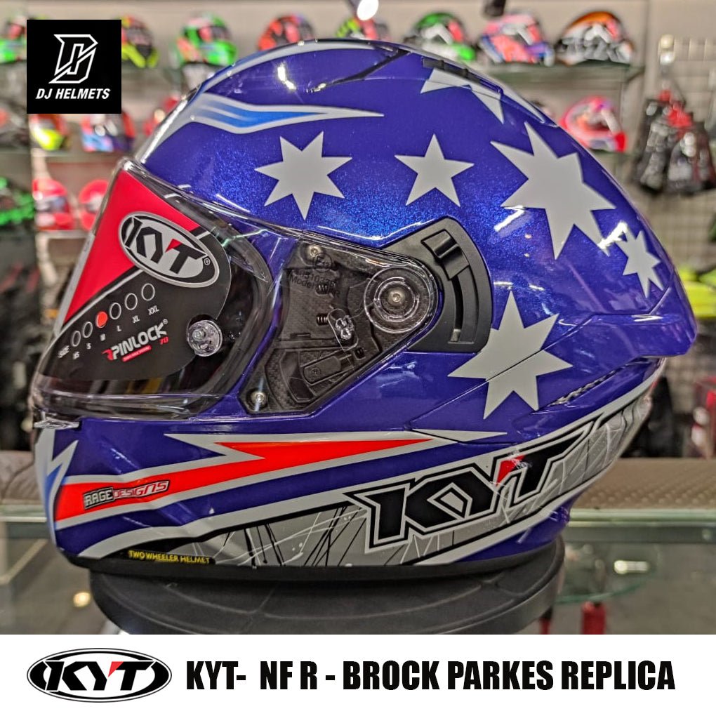 KYT NF-J Brock Prakes Replica Blue Helmet - LRL Motors