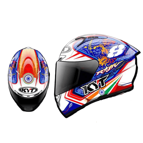 KYT NFR Rajiv Sethu 2019 Replica India Gloss White Helmet - LRL Motors