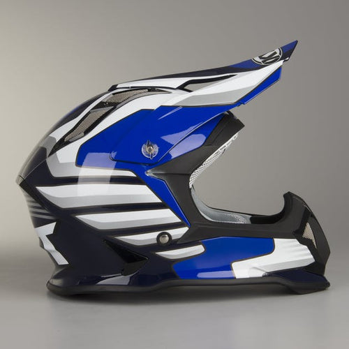 KYT Strike Eagle Wings MX Helmet White & Blue - LRL Motors