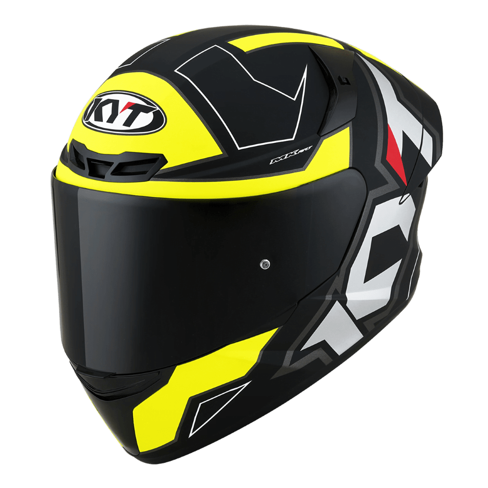 KYT TT Course Electron Matt Black/Yellow - LRL Motors