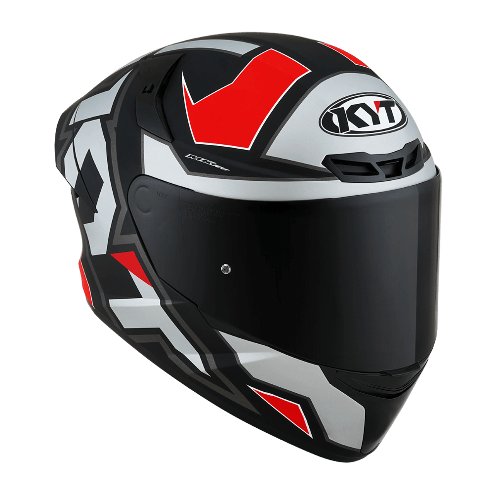 KYT TT Course Electron Matt Grey/Red - LRL Motors