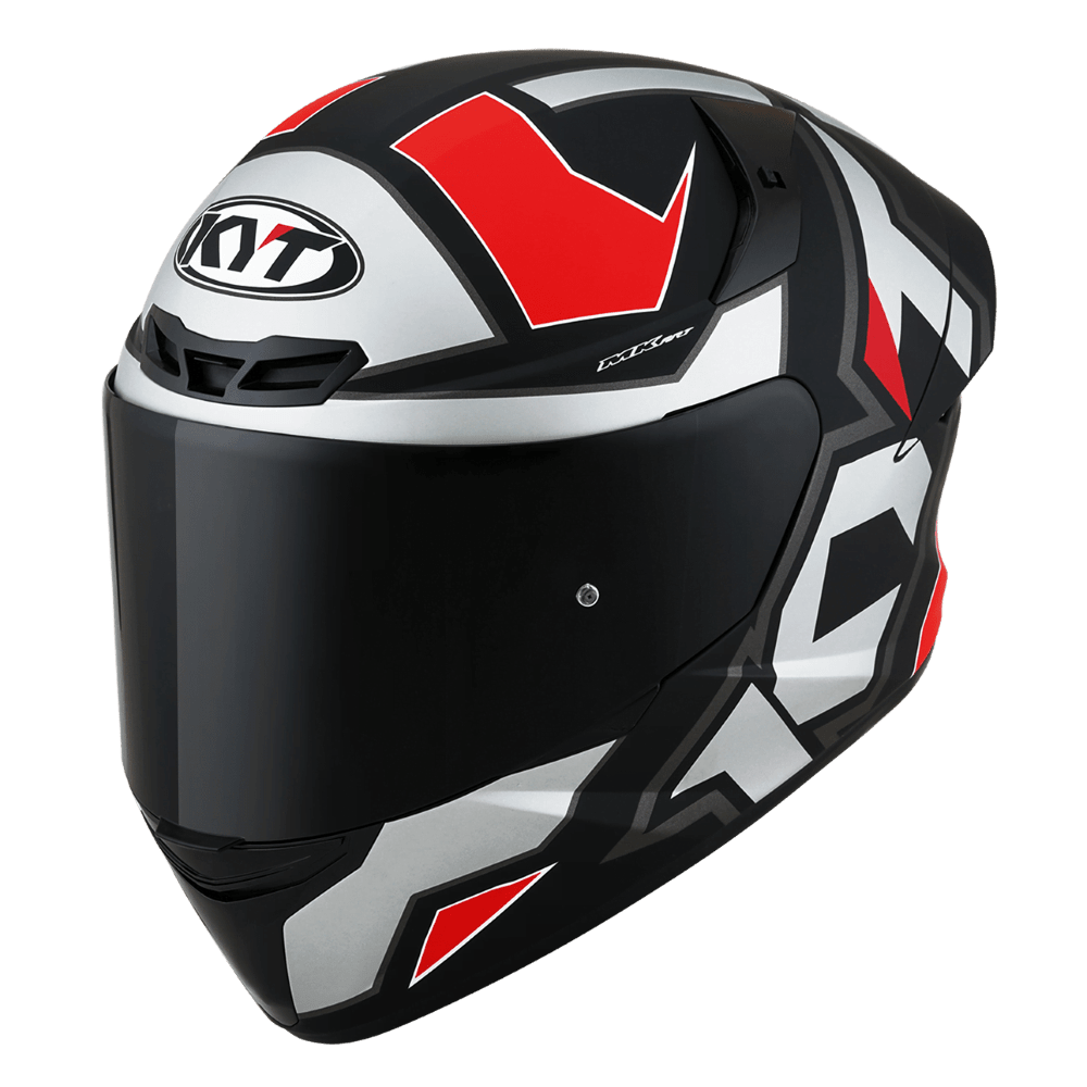KYT TT Course Electron Matt Grey/Red - LRL Motors