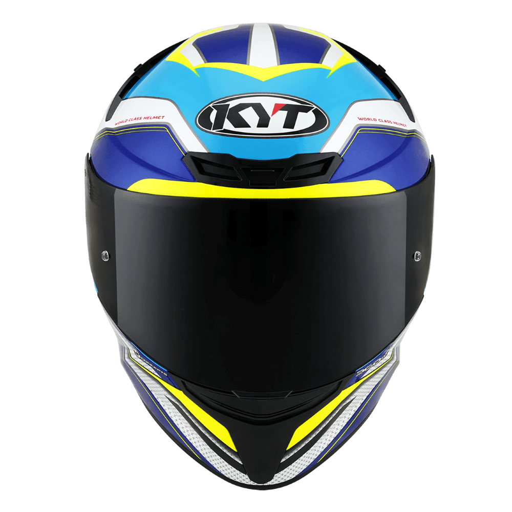 KYT TT Course Grand Prix White/Light Blue - LRL Motors