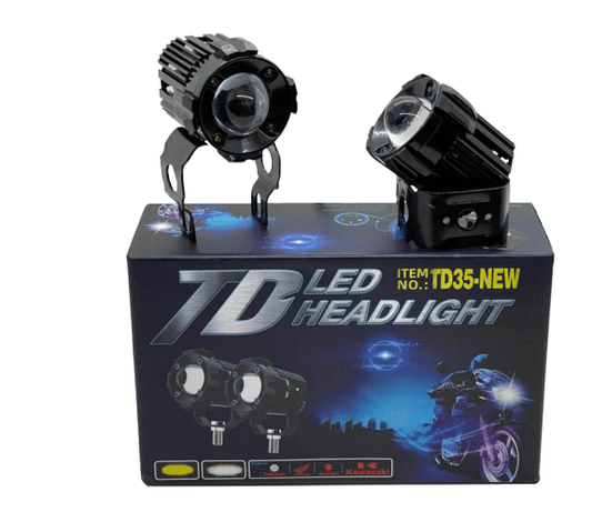 LED Fog Lights, Motorcycle Auxiliary Spot Lights 30W White and Amber Projector - LRL Motors