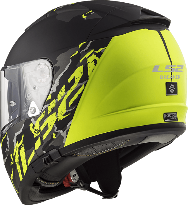 LS2 HELMATE - FF390 BREAKER FELINE MATT BLACK HI-VIS YELLOW - LRL Motors