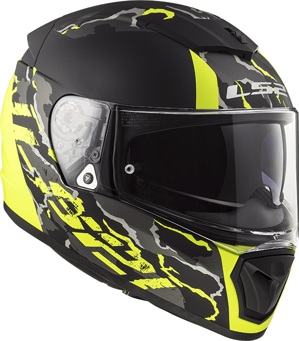 LS2 HELMATE - FF390 BREAKER FELINE MATT BLACK HI-VIS YELLOW - LRL Motors