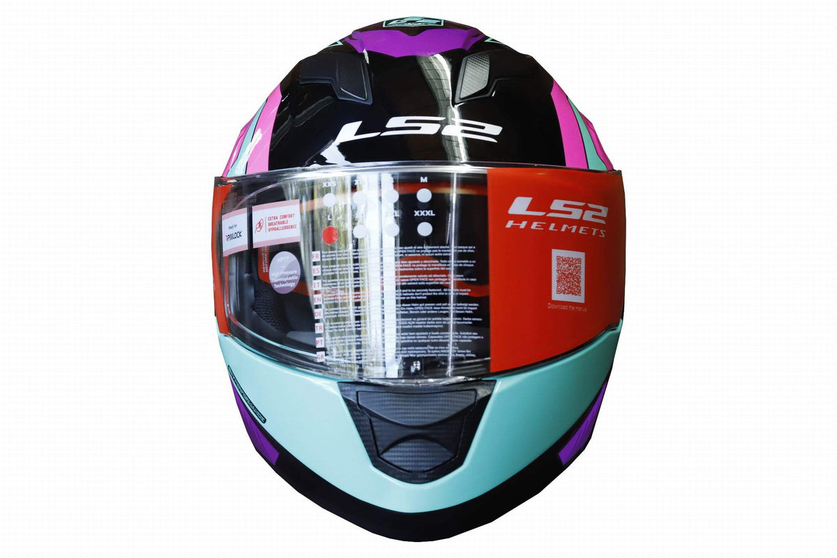 LS2 HELMET - FF320 EXO BLACK TURGUOISE HELMETS - LRL Motors