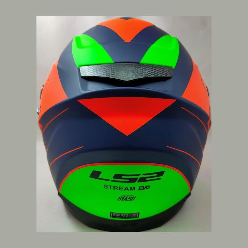 LS2 HELMET - FF320 Stream Evo Stash Matt Navy Blue Orange Full Faced Helmet - LRL Motors