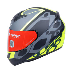 LS2 HELMET - FF352 MEIN GLOSS BLACK YELLOW FLUORESCENT HELMET - LRL Motors