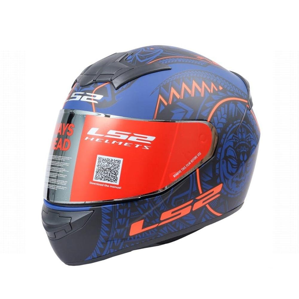 LS2 HELMET FF352 TAKAROA MATT BLACK BLUE ORANGE - LRL Motors