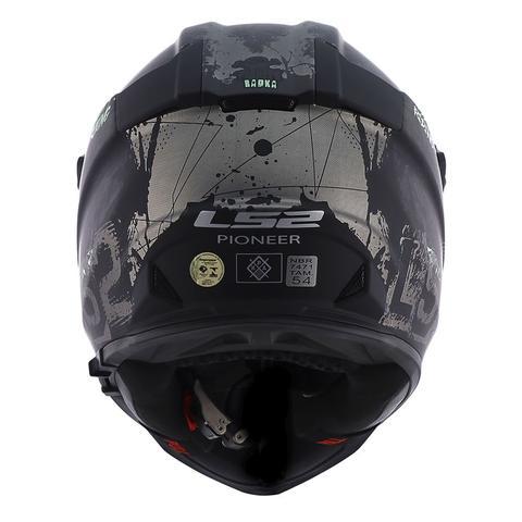 LS2 HELMET - MX436 Pioneer Evo Fearless Matt Black Grey Chrome Helmet - LRL Motors