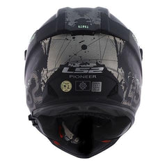 LS2 HELMET - MX436 Pioneer Evo Fearless Matt Black Grey Chrome Helmet - LRL Motors