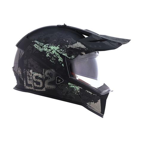 LS2 HELMET - MX436 Pioneer Evo Fearless Matt Black Grey Chrome Helmet - LRL Motors