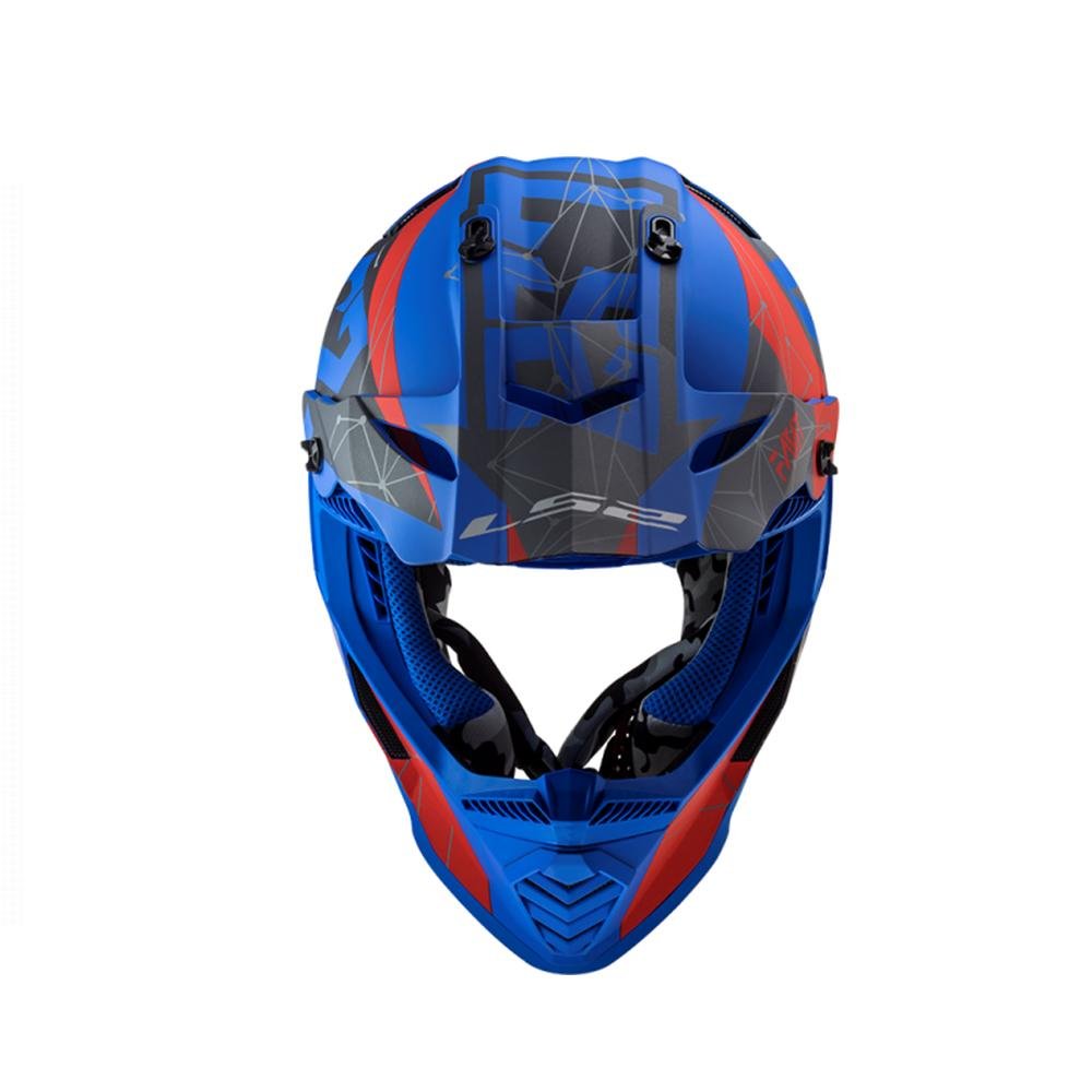 LS2 Helmet MX437 Fast Evo Alpha Blue Red Black Matt - LRL Motors