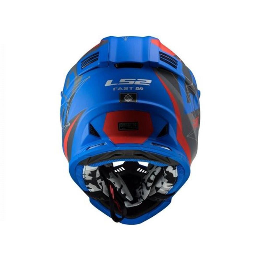 LS2 Helmet MX437 Fast Evo Alpha Blue Red Black Matt - LRL Motors