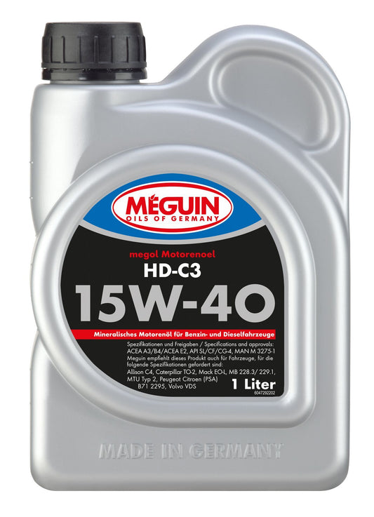 Meguin 15W40 HD-C3 Car Engine Oil 1 L (Buy 1 Get1) - LRL Motors
