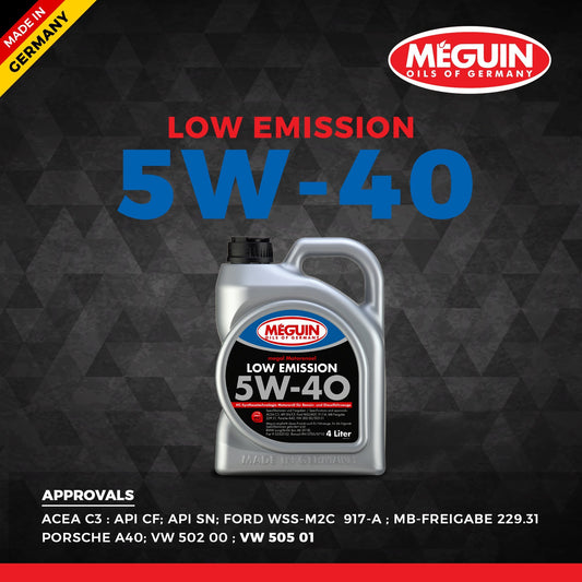 Meguin 5W40 Low emission Car Engine Oil 4 L - LRL Motors