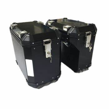 Motorcycle Cutted Black Pannier Box 38L x 2 - LRL Motors