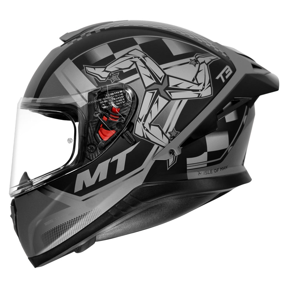 MT Helmets KRE+ Carbon Brush Full Face Helmet White | Motardinn