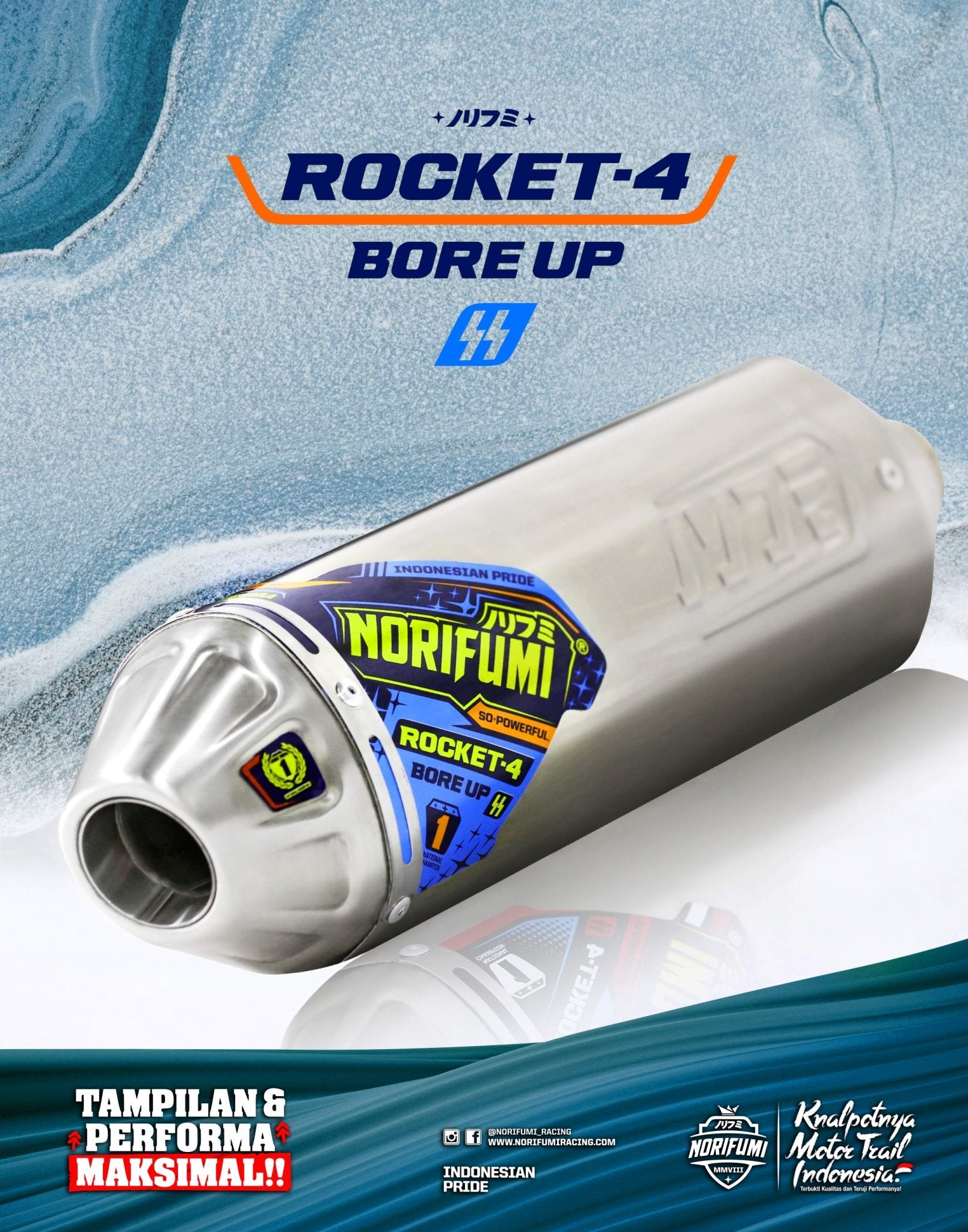 NORIFUMI ROCKET 4 Bore up Exhaust For Xpulse 200 - LRL Motors