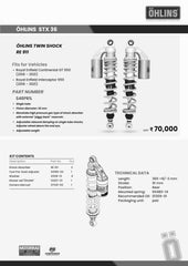 OHLINS TWIN SHOCK ABSORBER / ROYAL ENFIELD CONTINENTAL GT 650 / INTERCEPTOR 650 (2019-2021) / RE 911 - LRL Motors