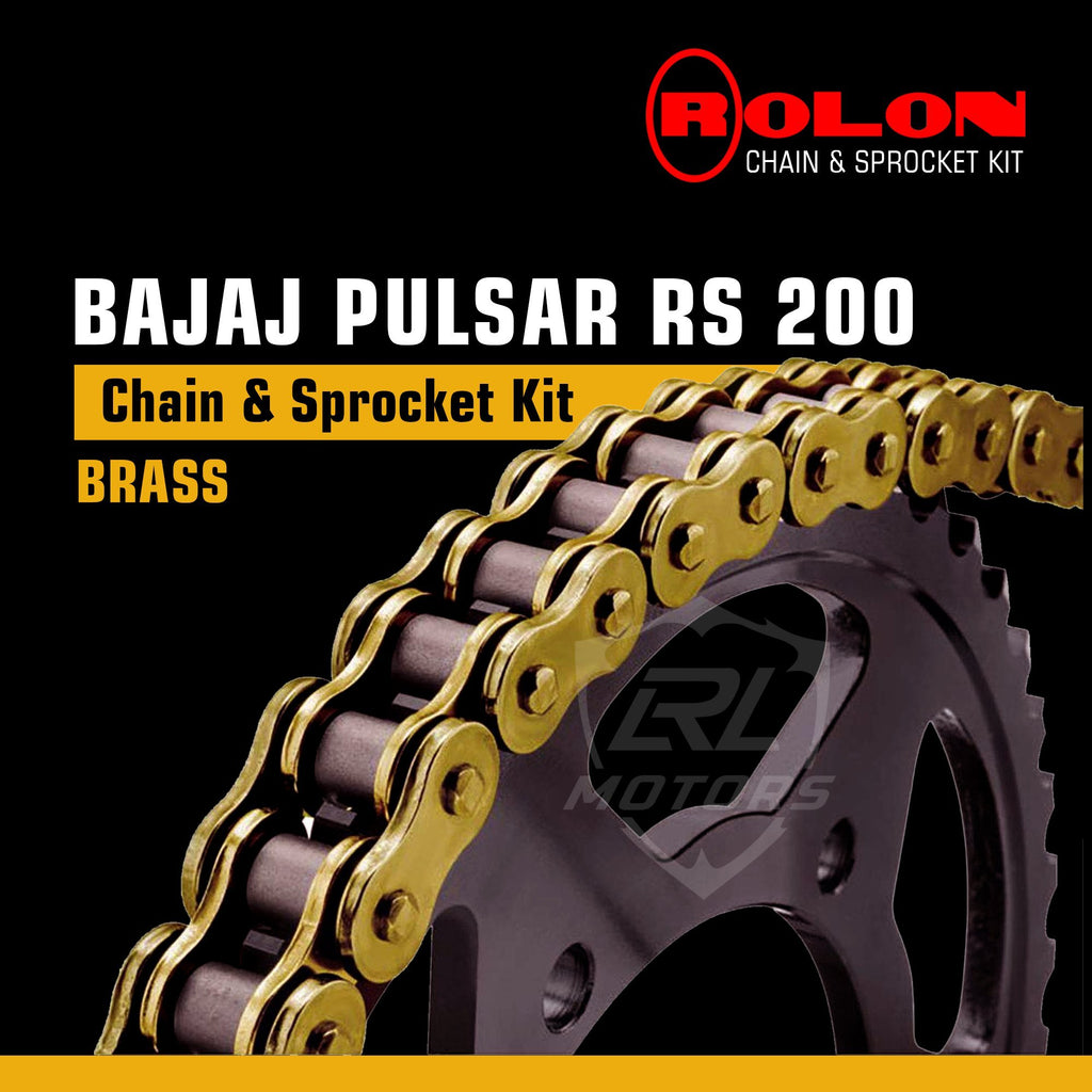Pulsar RS 200 Rolon Brass chain & Sprocket Kit - LRL Motors