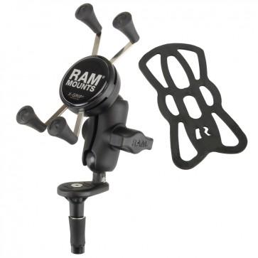 RAM Fork Stem Mount with Short Double Socket Arm & Universal RAM® X-Grip® Phone Cradle - LRL Motors