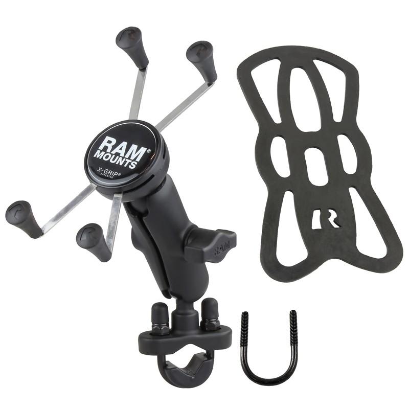 RAM Handlebar U-Bolt Mount with Universal RAM® X-Grip® Large Phone/Phablet Cradle - LRL Motors