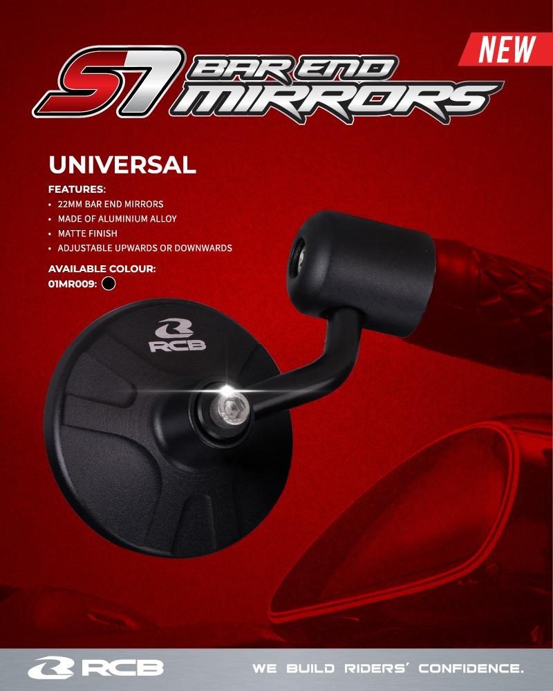 RCB Alloy Side Mirror S7 Series Bar End Type - Universal - LRL Motors