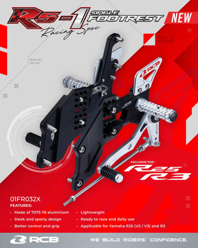 RCB RACING FOOTREST – RS-1 YAMAHA R25 – R3(AL7075) - LRL Motors