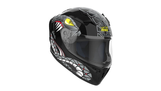 Ridex - POLARIS - SERPENT BLACK (Glossy) Helmet - LRL Motors
