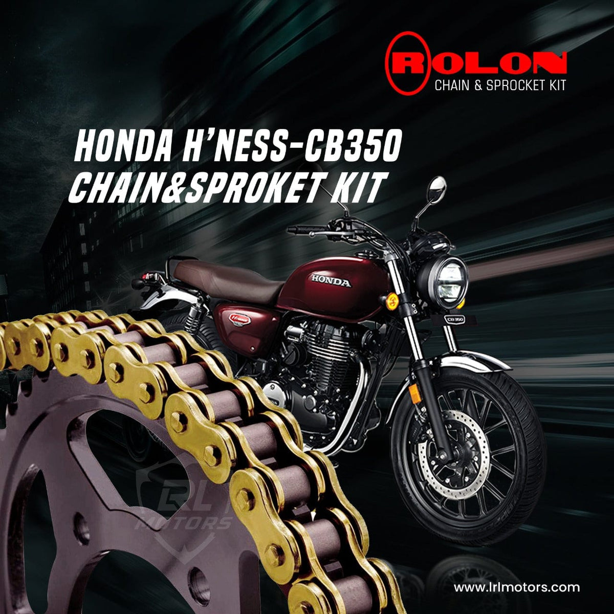 ROLON BRASS CHAIN SPROCKET KIT FOR HONDA HIGHNESS CB350 - LRL Motors