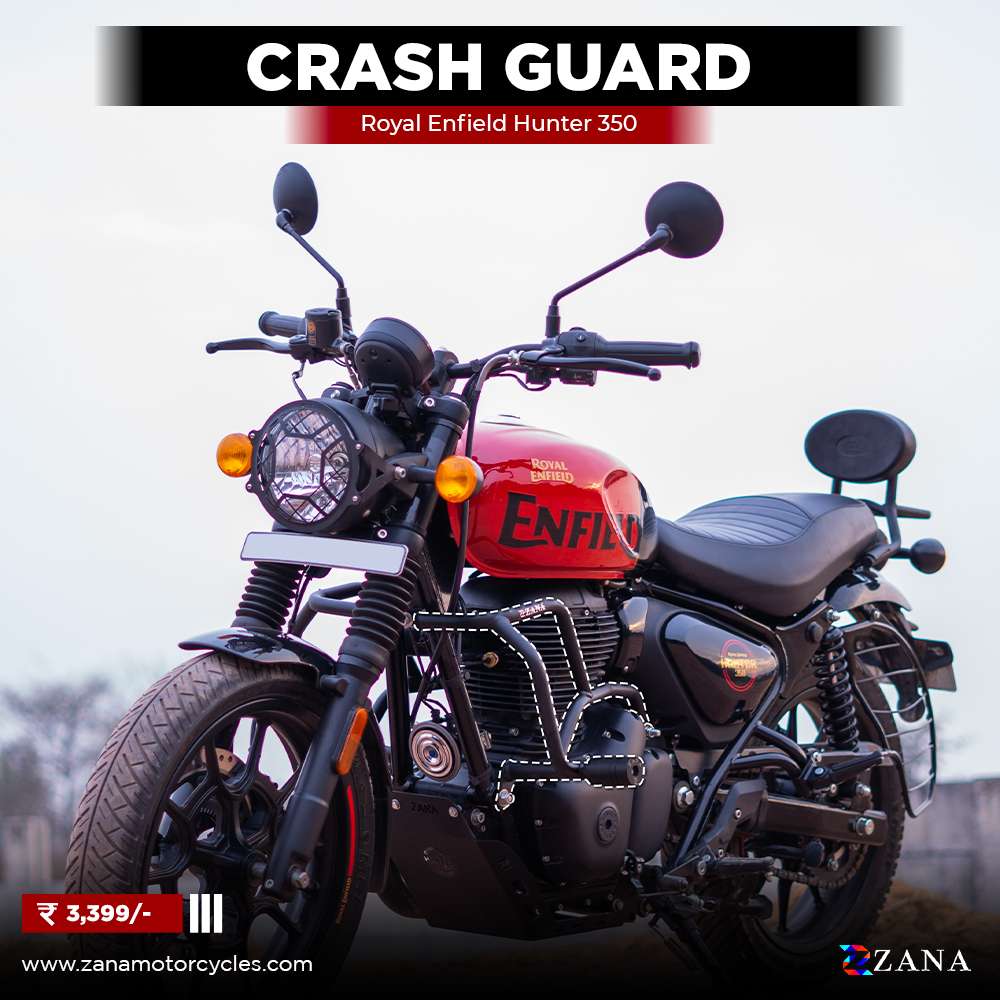 Royal Enfield Hunter 350 Zana Crash guard with slider Black - LRL Motors