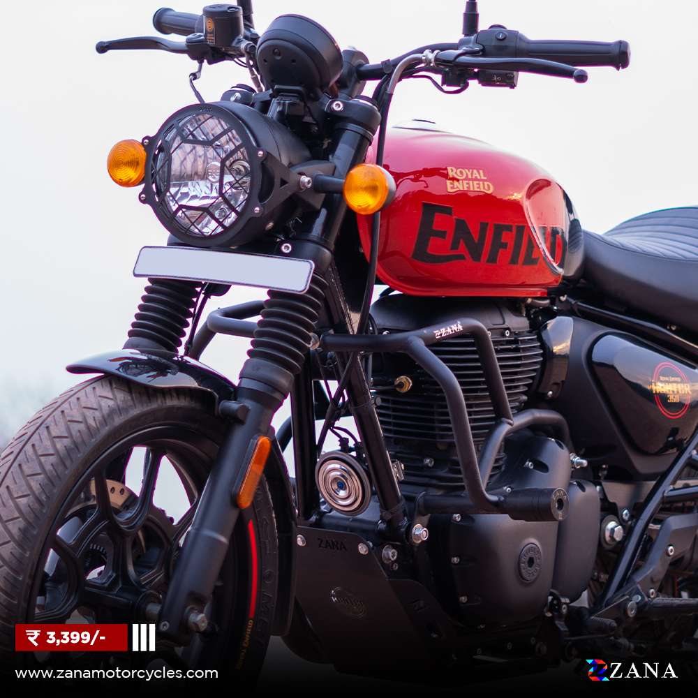 Royal Enfield Hunter 350 Zana Crash guard with slider Black - LRL Motors