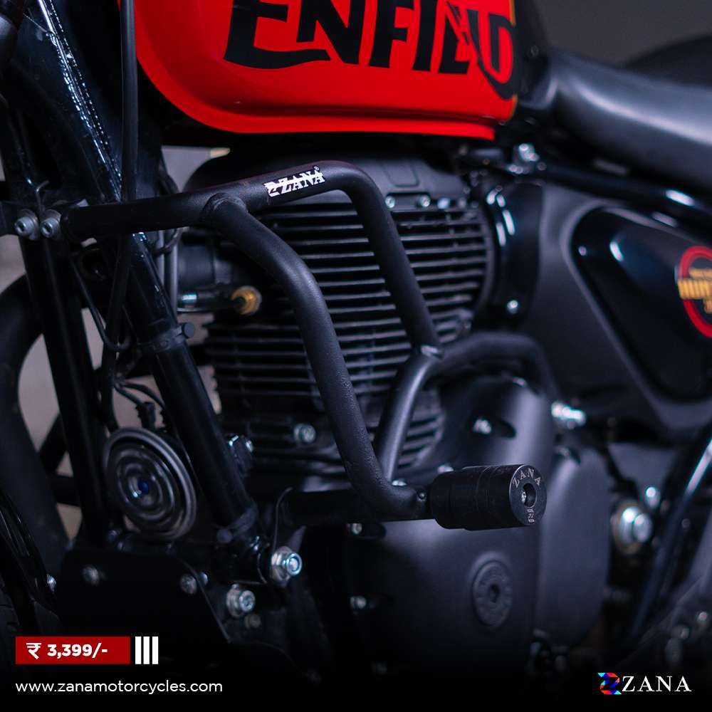 Royal Enfield Hunter 350 Zana Crash guard with slider Black - LRL Motors