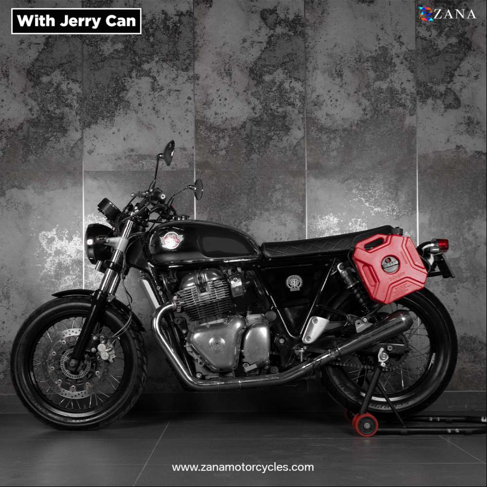 Royal Enfield Interceptor/ GT 650 Saddle stay with Exhaust shield with Jerry can mount Texture Matte black - LRL Motors