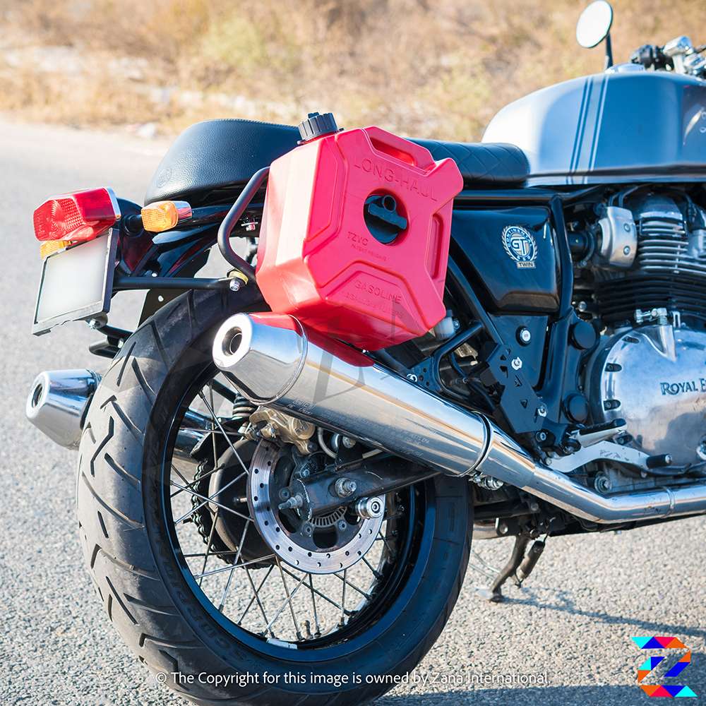 Royal Enfield Interceptor/ GT 650 Saddle stay with Exhaust shield with Jerry can mount Texture Matte black - LRL Motors