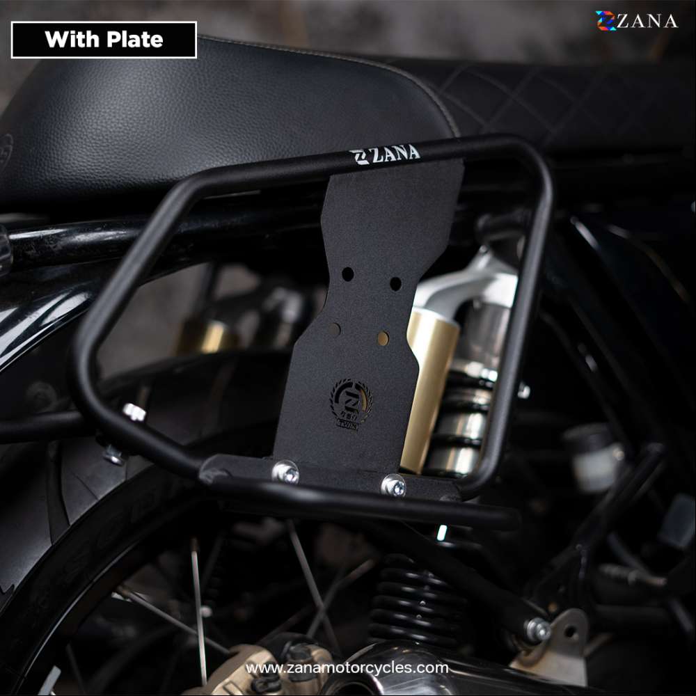 Royal Enfield Interceptor/ GT 650 Saddle stay with Exhaust shield with Jerry can mount Texture Matte black - LRL Motors