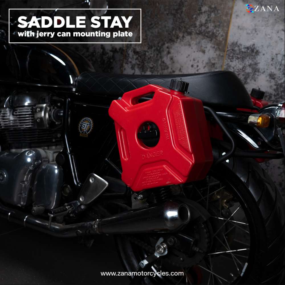 Royal Enfield Interceptor/ GT 650 Saddle stay with Exhaust shield with Jerry can mount Texture Matte black - LRL Motors