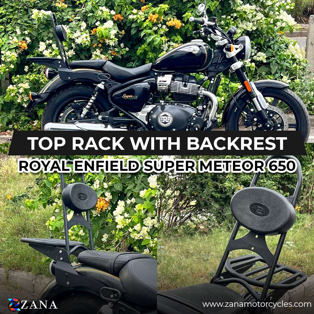 Royal Enfield Super Meteor 650 Zana Back Carrier with adjustable pillion back rest - LRL Motors