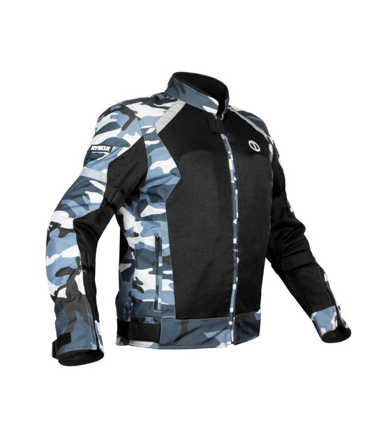 Rynox urban X jacket grey mesh camo blue - LRL Motors