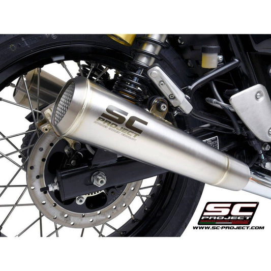 SC PROJECT PAIR OF CONICO 70s EXHAUST FOR ROYAL ENFIELD CONTINENTAL GT/INTERCEPTOR 650 (2019-22) - LRL Motors