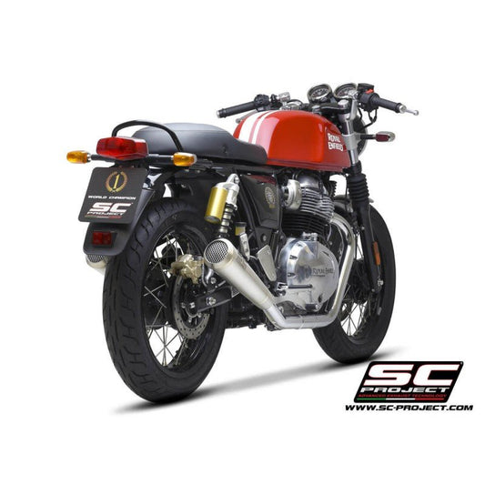 SC PROJECT PAIR OF CONICO 70s EXHAUST FOR ROYAL ENFIELD CONTINENTAL GT/INTERCEPTOR 650 (2019-22) - LRL Motors