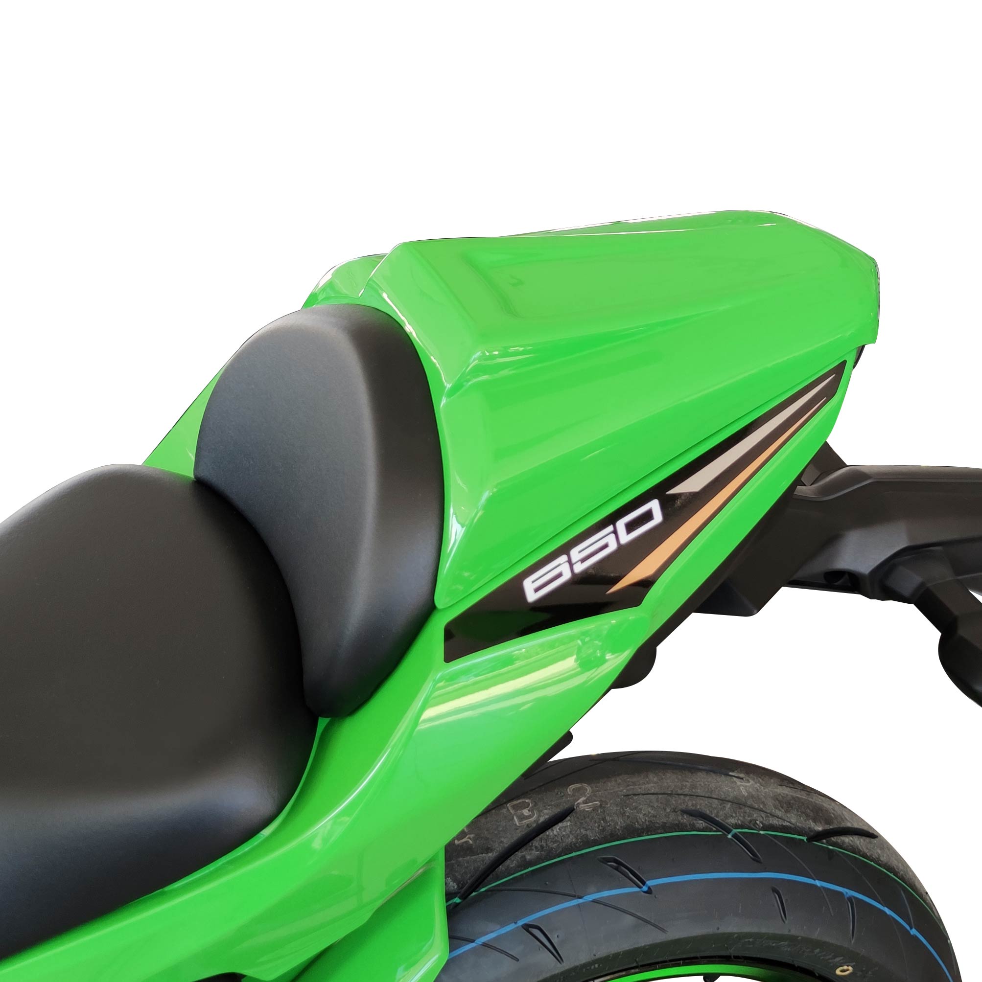 seat cowl ermax for ninja 650 2020 -2021, vertnacre/noir glossy 2020/2021(candy lime green 3 [51p], ebony [h8] ) -Ermax - LRL Motors