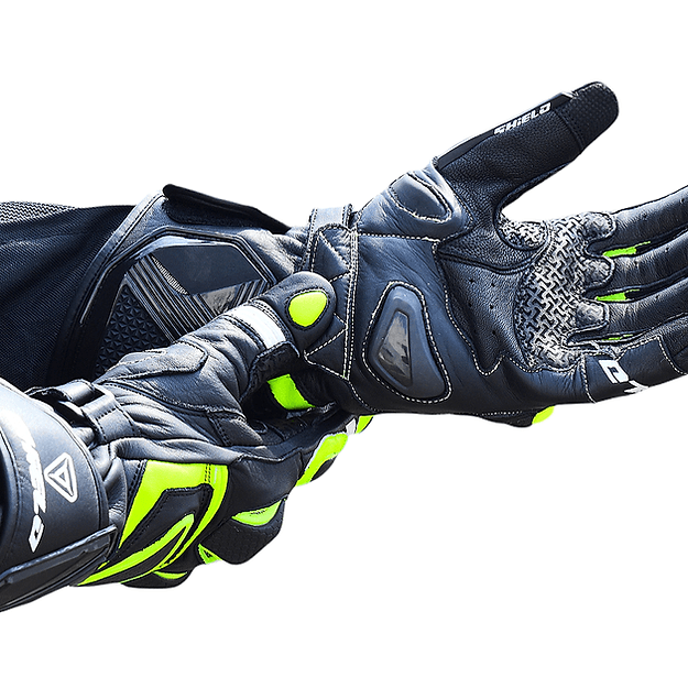 Shield Viper X Full Gauntlet Fluro Gloves - LRL Motors