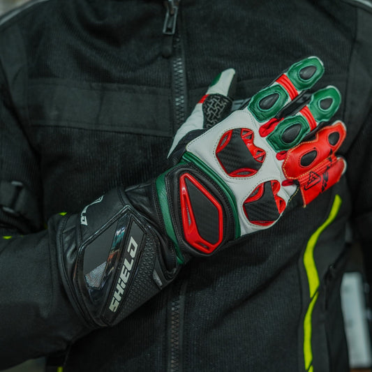 Shield Viper X Full Gauntlet Gloves Green - LRL Motors
