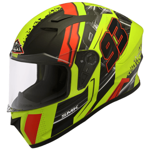 SMK HELMET - STELLAR 93 SWANK FLUORESCENT YELLOW (GL 423) HELMET - LRL Motors