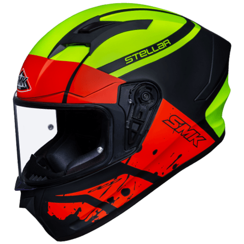 SMK HELMET - Stellar Squad Black Red Yellow Matt (MA234) Helmet - LRL Motors